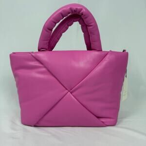 A New Day Pink Puffer Quilted Shiny Barbie Core Hand Bag Purse NWT.